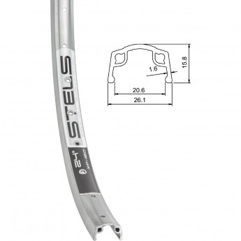 Обод 24" XP-160 36Н одинарный, серебристый