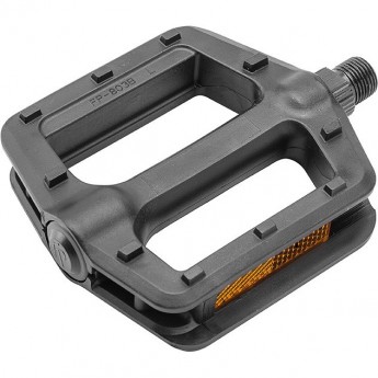 Педали FP-803B, ось 9/16" со светоотражателями, пластиковые чёрные